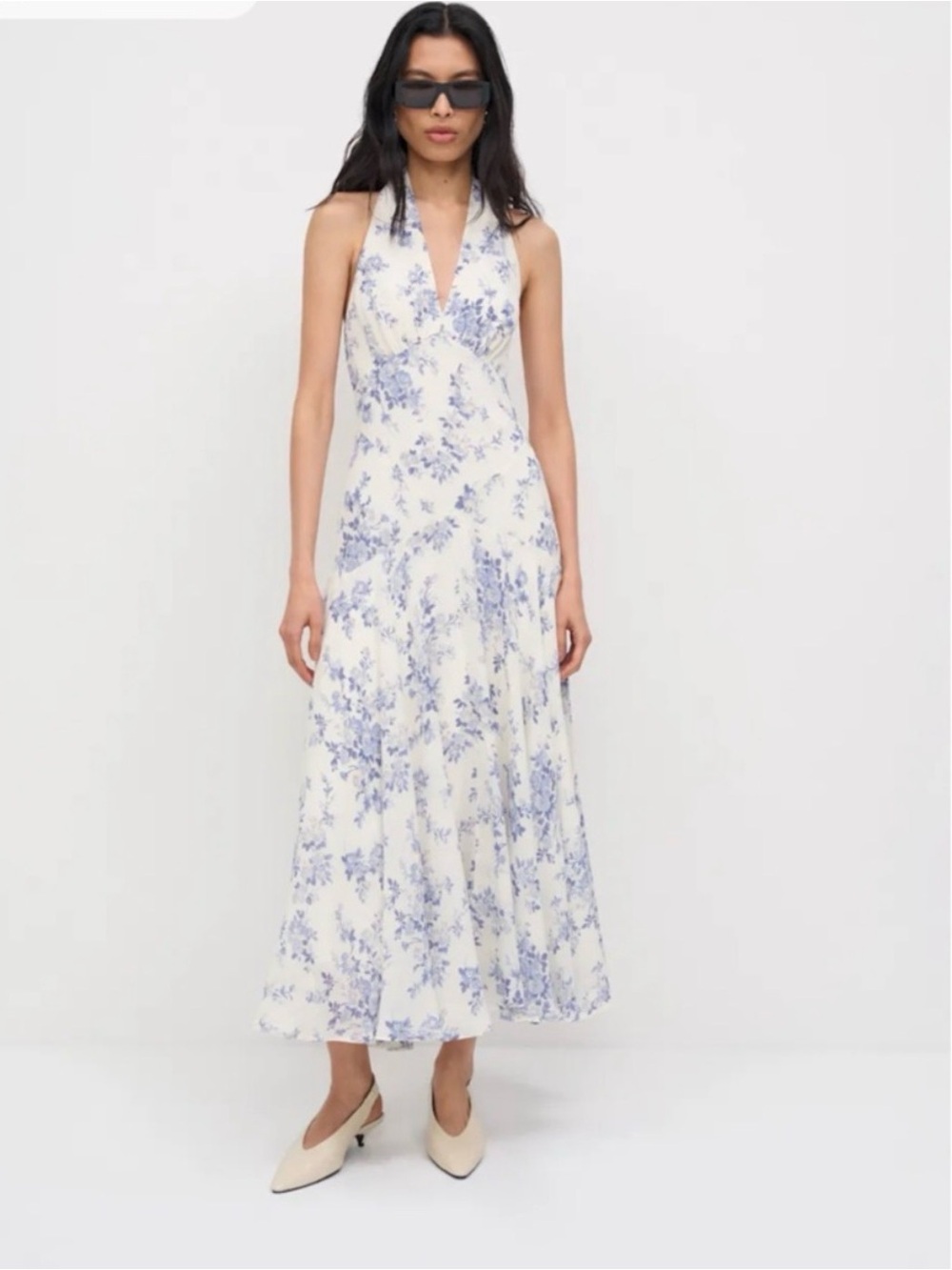 Reformation Briony Cream & Blue Floral